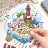 Pegatinas de Paisajismo para Playa de Verano Dibujos Animados Costas Creativo Rompecabezas Microscópico DIY Impermeable Transfronterizo Venta al por Mayor Pegatinas Estéreo