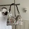 Bolsa Quadrada Pequena Estilo Chinês Atacado para Mulheres, Novo Modelo Verão 2026, Bolsa de Ombro Bordada Xadrez, Bolsa de Braço de Alta Qualidade