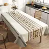 Toalha de mesa estilo étnico, impermeável, à prova de óleo, lavável, resistente ao calor, luxo leve, toque de alta qualidade, toalha de mesa retangular boêmia