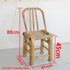 Cadeira de Bambu Antiga com Encosto, Banqueta Pequena de Bambu para Dançar, Mesa de Bambu e Rattan Trançada à Mão, Conjunto de Mesa e Cadeiras de Bambu para Exterior para Uso Comercial