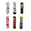 Calcetines de moda de algodón para hombre para las cuatro estaciones con estampado de dibujos animados de Mickey Mouse calcetines para hombre de los Simpson gato y ratón mujer calcetines de comercio exterior de Amazon e ins