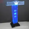 Mostrador de recepción acrílico transparente barra de recepción escritorio de recepción escritorio de bienvenida podio acrílico emisor de luz plataforma de cánticos ceremonia del campus