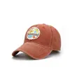 Gorra de béisbol vintage lavada con parche transfronterizo, personalidad, algodón, visera curva, gorra parasol, fábrica en stock, venta al por mayor