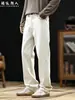 Jeans Masculino Casual Minimalista Relaxado Estilo Old Money de Alta Qualidade, Novo Modelo Outono 2026, Calça Longa Casual Reta Elástica Confortável