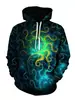 Moletom com Capuz Arte Abstrata Céu Estrelado Psicodélico Estampa 3D Redemoinho Mandala Marca Tendência Personalizada Pulôver Unissex