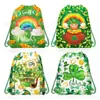 Wf084 St. Bolsa de Tecido Não Tecido para Festa de São Patrício Bolsa Promocional para Presente Trevo de Quatro Folhas Bolsinho Organizador Decorativo