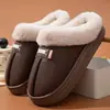 Pantuflas de algodón impermeables para hombre y mujer, otoño e invierno, cálidas para el hogar, de suela gruesa, antideslizantes, resistentes a la suciedad, sin olor, felpa cálida para los pies, pantuflas de pareja