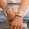 Joyería transfronteriza europea y americana Pulsera geométrica hueca para hombre de lujo ligero nicho exagerada joyería de alta gama para mujer