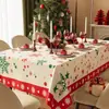 Mantel de Navidad de PVC Impermeable Sin Lavar Mantel de Ambiente Año Nuevo Rojo Decoración Festiva Mantel de Mesa de Café