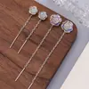 Pendientes de Camelia Dulces con Borlas Estilo Bosque para Mujer, Pendientes Largos Florales Elegantes y Frescos, Venta al por Mayor