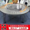 [Mesa Redonda de Acero Inoxidable con Plato Giratorio Integrado] 304 Extra Grueso Bordes Reforzados Grado Alimenticio Mesa de Comedor Mesa para Hot Pot Plegable Sin Montaje Producto Nuevo