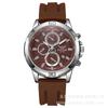 Reloj de cuarzo para hombre, con calendario de tres ojos, cinta de silicona, decoración, estilo informal, de comercio exterior, nueva moda