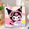 Pintura de Diamantes para Niños Kuromi Hecho a Mano DIY Pintura de Pegatinas de Diamantes Sanrio Pintura de Diamantes con Diamantes Completos 5D Tamaño Pequeño