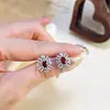 Pendientes de Plata de Ley S925 para Mujer con Cristal de Topacio Natural, Estilo Vintage de Alta Gama, Cinta Morada, Populares en Xiaohongshu
