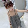 Vestido para Niña con Estampado Floral Falso de Dos Piezas, Vestido de Princesa, Nuevo Estilo de Verano, Ropa Infantil de Comercio Exterior, Venta al por Mayor para Edades 3-8