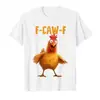Algodão Transfronteiriço Tf-Caw-F Frango Engraçado Humor Adulto Galo Terrier Camiseta Masculina Camiseta Feminina Blusa de Manga Curta