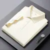 Camiseta polo masculina de manga curta, estilo simples, cor sólida, combinando, respirável, absorvente de suor, para negócios, casual, gola redonda