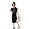 Vestido Casual para Niñas Estilo Coreano 2024 Verano Nuevo Falda de Manga Corta con Letras para Niños Vestido de Princesa a la Moda para Niñas