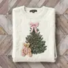 Moletom de Gola Redonda Slim Fit em Flanela 250g com Estampa Digital de Elemento de Padrão Natalino Transfronteiriço Novo 2025
