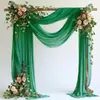 Tela de Fondo para Arco de Boda Tul de Belleza Cortina de Gasa Plisada Decoración de Boda en el Césped Fiesta al Aire Libre