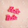 Accesorios de joyería de resina de Barbie con letras en inglés, funda de teléfono color crema, material para niños, parche de horquilla