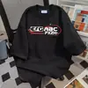 Moda Americana de Rua Verão Marca Phantom Couple Camiseta Solta de Manga Curta com Gola Redonda Masculina Blusa Solta de Manga Longa com Gola Redonda Tendência