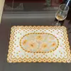 Alfombrilla para cuenco, Alfombrilla para cenicero, Alfombrilla para bandeja, Salvamanteles europeo, Alfombrilla aislante, Decoración para jarrón, Salvamanteles de PVC con estampado en caliente al por mayor Taza