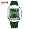 Reloj Ofns Cuadrado Esfera Grande para Hombre Correa de Silicona Tendencia Deportiva Resistente al Agua Reloj de Cuarzo Calendario Luminoso Reloj de Moda
