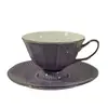 Conjunto de Xícara e Pires de Cerâmica para Café Octogonal High-End Adereços de Foto para Loja de Chá da Tarde Decoração