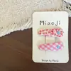 Novos prendedores de cabelo, elásticos de cabelo, grampos de cabelo, presilhas laterais e elásticos infantis com estampa xadrez floral rosa em formato de coração e estrela