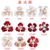 Moda Galvanoplastia Flor Perla Flor Corazón Joyería Aleación Accesorios DIY Ramillete Nupcial Abanico Materiales Hechos a Mano