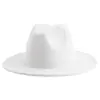 Gorros de Lana Transfronterizos Europeos y Americanos para Aliexpress, Sombreros Jazz Estilo Británico, Sombreros Lisos de Ala Ancha de Color Sólido para Hombre, Sombreros de Fieltro Estilo Padre-Hijo