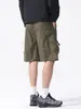 Pantalones cortos de trabajo estilo americano para hombre, pantalones casuales de verano finos y holgados de longitud media, pantalones cortos deportivos de seda helada de secado rápido