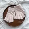 Guantes Infantiles Estilo Coreano Sencillos Color Puro Medianos y Grandes Invierno al Aire Libre Cálidos Cinco Dedos Suaves Cerosos Resistentes al Frío para Niños y Niñas