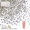 Paquete Completo de Pedrería para Uñas Huazi, Mini Pedrería Checa Austriaca, Pedrería Redonda de Cristal con Base Puntiaguda, Pedrería Apilada para Uñas