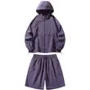 Casal Transfronteiriço Conjunto de Roupas de Proteção Solar Anti-ultravioleta de Verão Comércio Exterior Roupas de Pesca ao Ar Livre Roupas para Pele Shorts Conjunto de Duas Peças