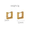 Pendientes de moda transfronterizos de Amazon, estilo europeo y americano, combinación de acero de titanio, pendientes de oro hexagonales de múltiples formas, hebilla para la oreja