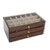 Caja de Almacenamiento de Joyería Color Nogal, Joyero Multifuncional Tipo Cajón de Madera Maciza, Joyero a Prueba de Polvo para Almacenamiento y Organización