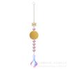 Decoração de sala de estar com jardim AB pingente de cor artesanato de jardinagem lua personagem musical dourado pingente de flor de ginkgo cristal