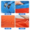 Lona Naranja y Azul Engrosada Resistente al Desgaste Impermeable Protector Solar Tela Cubierta de Carga Venta al por Mayor de Fábrica Tela para Lluvia Tela Protectora Solar Anti-Envejecimiento Universal