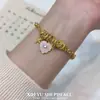 Pulsera Romántica de Infinito Rosa Nácar Diamante Brillante Corazón Cruz Vintage Estilo Noble Exquisito Anillo Pulsera para Mujeres