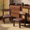 Banqueta de Madeira Maciça para Uso Doméstico, Banqueta Baixa para Sala de Estar, Banqueta de Madeira para Mesa de Centro, Cadeira Infantil com Encosto, Banqueta Pequena para Sentar por Muito Tempo sem se Cansar