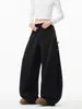 Calça de Moletom Esportiva com Tira Lateral para Homens, Tendência Outono e Inverno Hip-Hop Americano Solta Casual Larga Longa