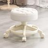 Taburete pequeño universal con ruedas y polea, taburete bajo para el hogar, cambiador de zapatos, respaldo para niños, taburete redondo para sala de estar, banco suave.