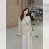 Suéter de punto de mecha estilo coreano con cuello en V y manga larga para mujer, top de otoño e invierno de corte relajado