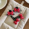 Estilo Coreano Puntos Rojos Lazo Cuerda para el Pelo Pinza para Flequillo de Niña Linda Dulce Pinza BB Pasador Clip Lateral Accesorios para el Cabello