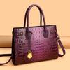 Bolsa de platina atmosférica de atacado de comércio exterior europeu e americano, bolsa de mão com estampa de crocodilo, bolsa de ombro diagonal para mulheres, bolsa grande de platina