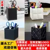 Porta Plumas de Almacenamiento de Cuero PU Cuadrado Personalizable Caja de Papelería Multifuncional para Estudiantes Caja de Plumas de Almacenamiento Varios de Escritorio