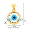 L45 Accesorios para joyería DIY cobre puro chapado en oro plateado recubierto de oro estilo europeo y americano Ojo del Diablo colgante multicolor