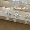 Pendientes Coreanos Dongdaemun Frescos y Dulces de Plata de Ley S925 con Borla de Flor de Perla Estilo Suave y Elegante